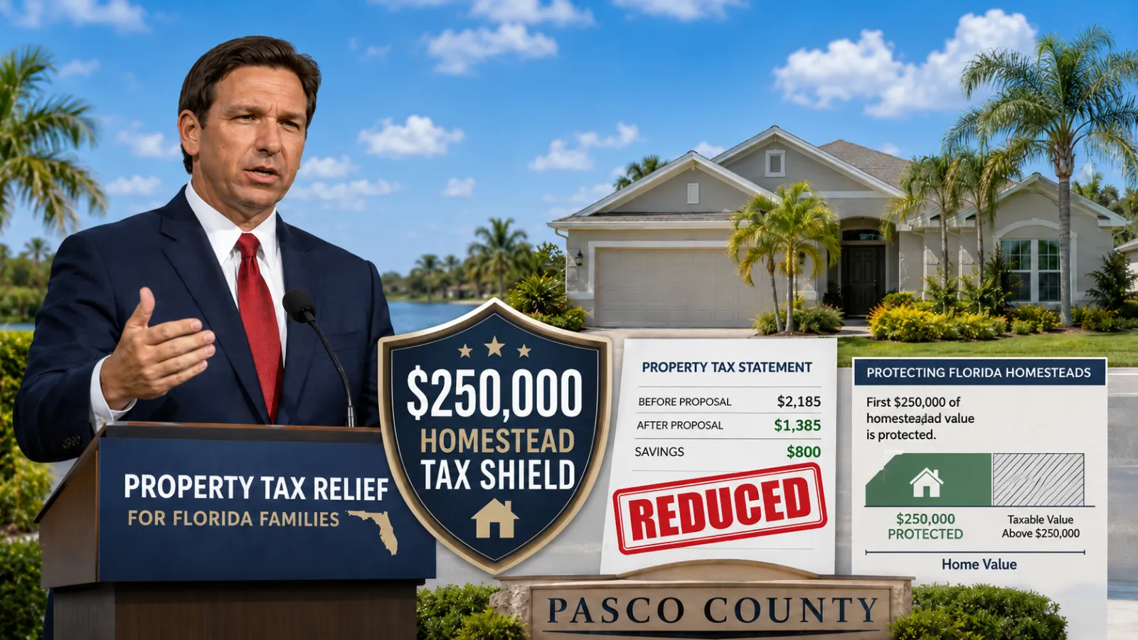 How Much Could Pasco Homeowners Save Under DeSantis’s Property Tax Plan? We Ran the Numbers